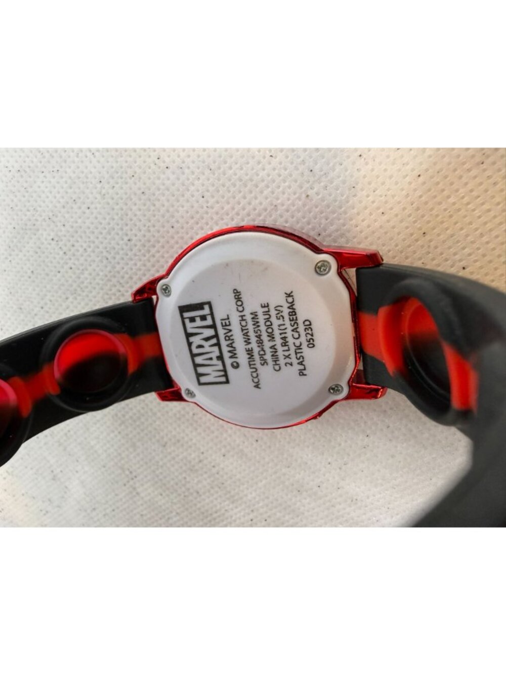 Accutime Marvel Spider-Man Kids Digital LCD Watch Red Black Popper Strap - Picture 12 of 12